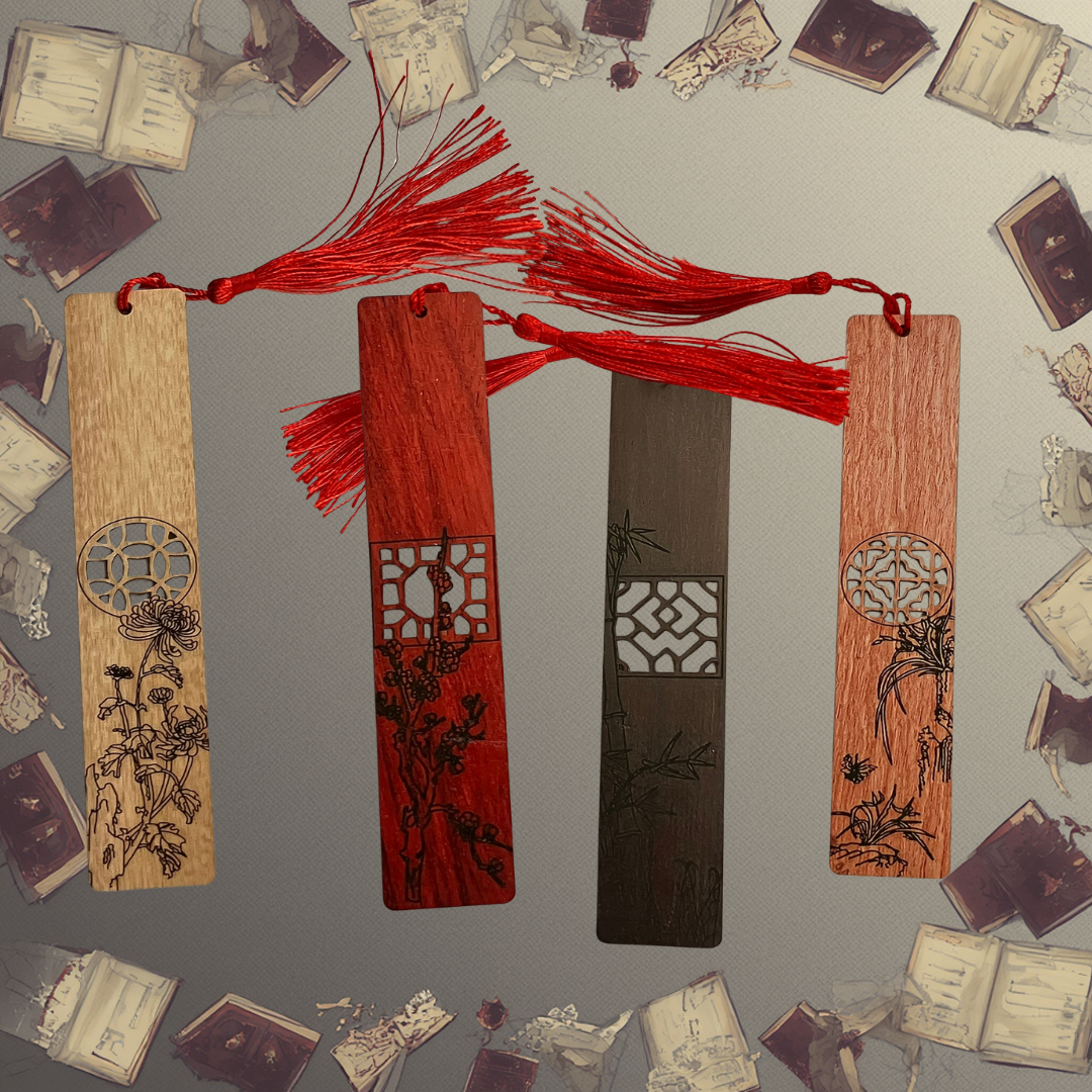 4 Mood Wooden Bookmark Set