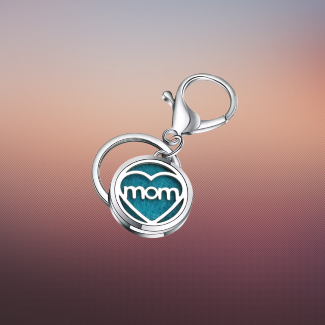 MOM Heart Aroma Keychain