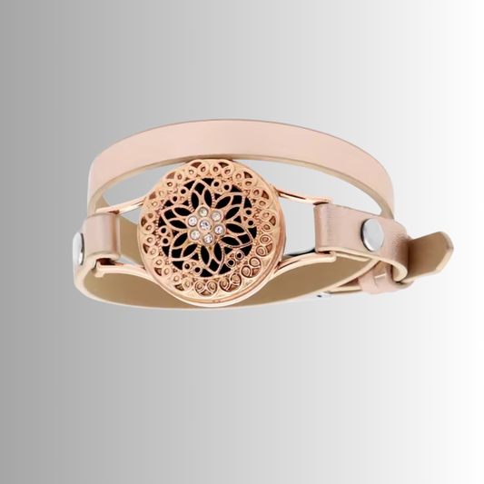 Golden Bloom Essential Oil Diffuser Bracelet | Aromatherapy Jewelry