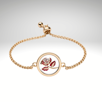 Bracelet parfumé à la rose dorée