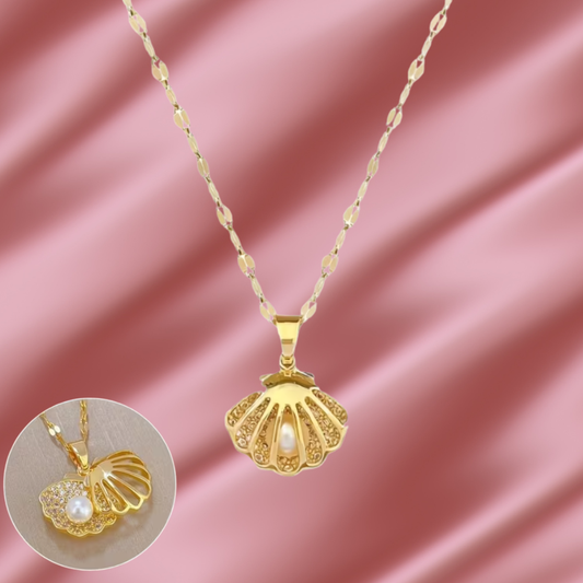 Ocean Whisper Shell Necklace | Aromatherapy Jewelry